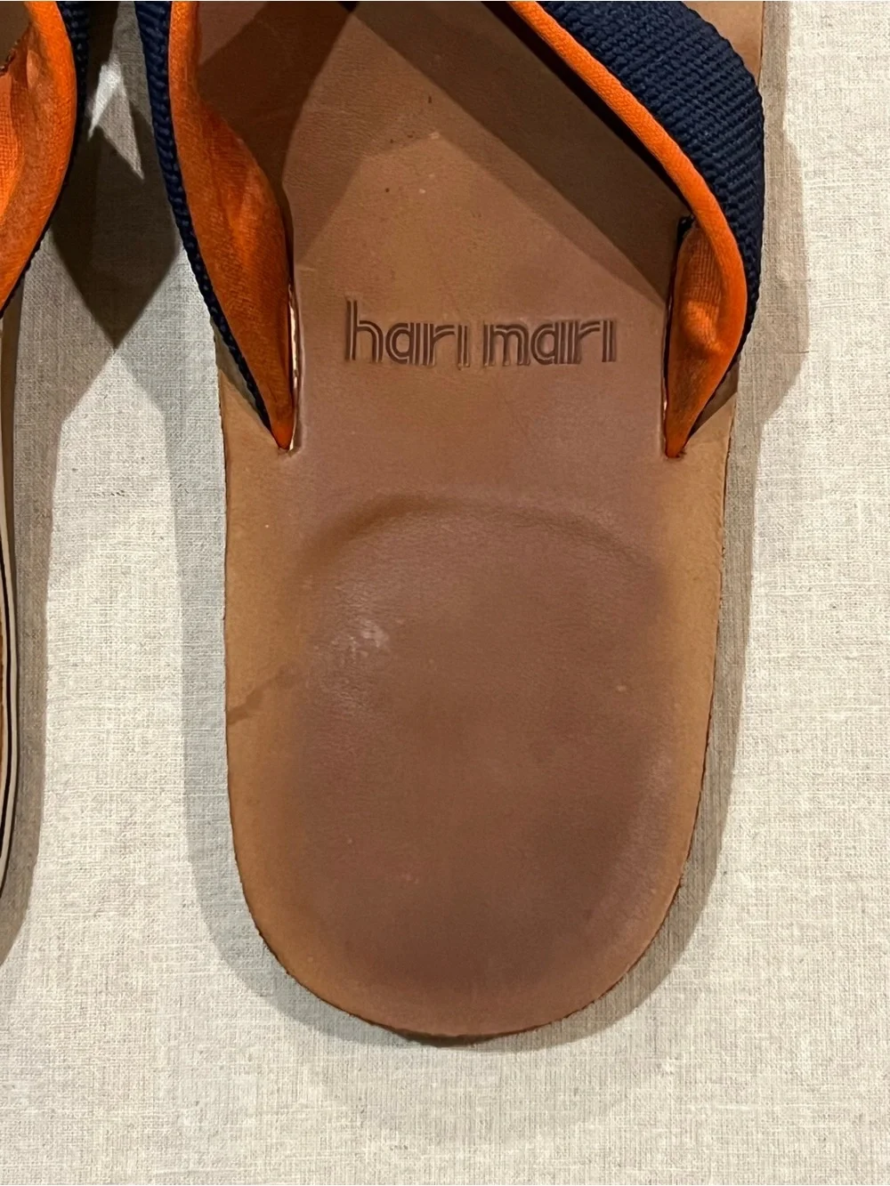 Hari Mari Scouts Nubuck Leather Flip Flops With Nylon Webbing Strap Men’s 13/14
